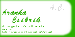 aranka csibrik business card